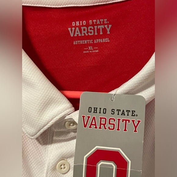 Ohio State Polo Shirt White Red Buckeyes Football Varsity Men’s Size XL NEW - Picture 7 of 10